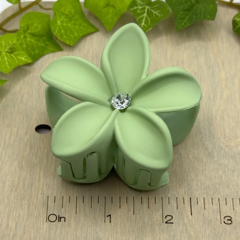 3 Matte Flower Hair Clips NEW